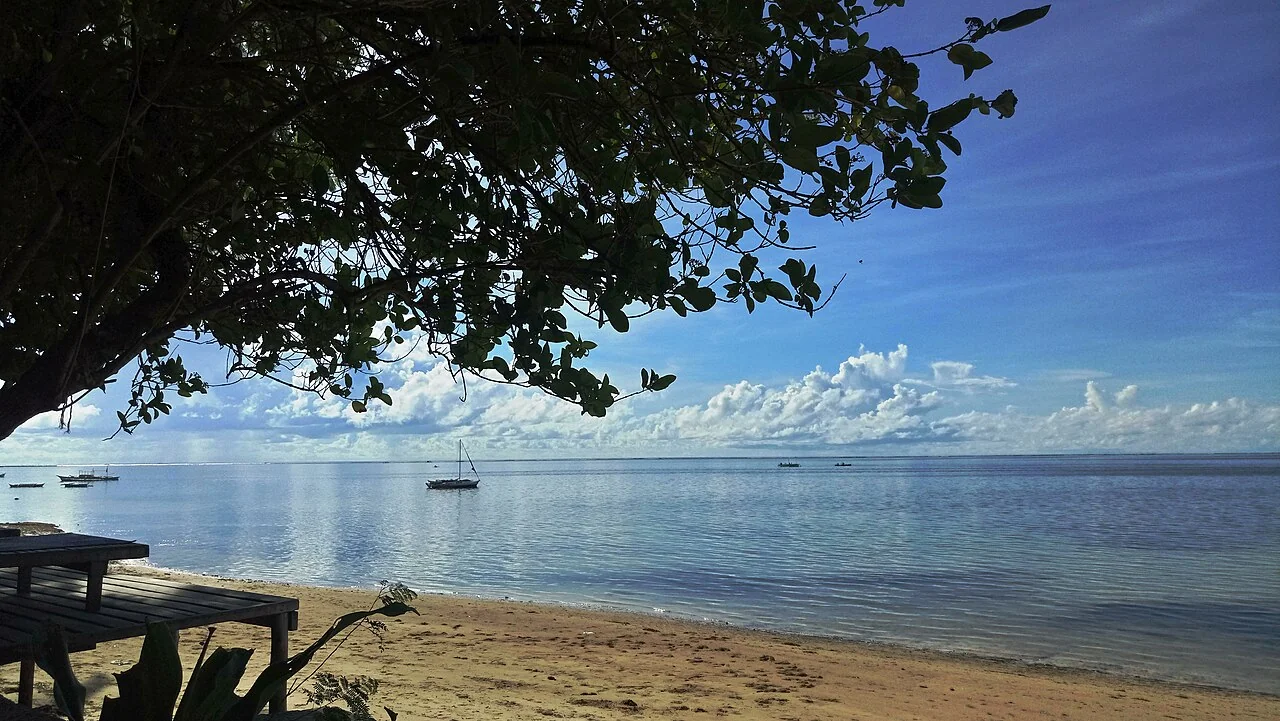 A calm shoreline on Siargao